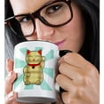 thumbnail image 2 of 3drose, Gold Lucky Cat, 11oz Two-tone Black Mug, 2 of 6