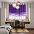 thumbnail image 5 of Purple Waves Kitchen Curtains 84 Inch Length, Ombre Abstract Art Gradient Modern Grommet Top Bedroom Living Room Curtains, Light Filtering Cafe Curtain Drapes 2 Panels Set 104''x84'', 5 of 9