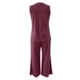 thumbnail image 5 of Baberdicy 2-Piece Lounge Set - Tank Top & Wide Leg Pants Casual Outfit Hot Pink L, Womens Daily Casual 2 Piece Solid Tank Tops Wide Leg Pants Outfits Sets, 5 of 6