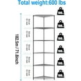 thumbnail image 3 of Black Pentagonal-Shape 600lbs 6 Tier Corner Shelf NSF Metal Wire Shelving Unit, Adjustable, with Leveling Feet and Waterproof Shelf Liners for Garage, Kitchen, and More - 20" L x 20" D x 72" H, 3 of 9