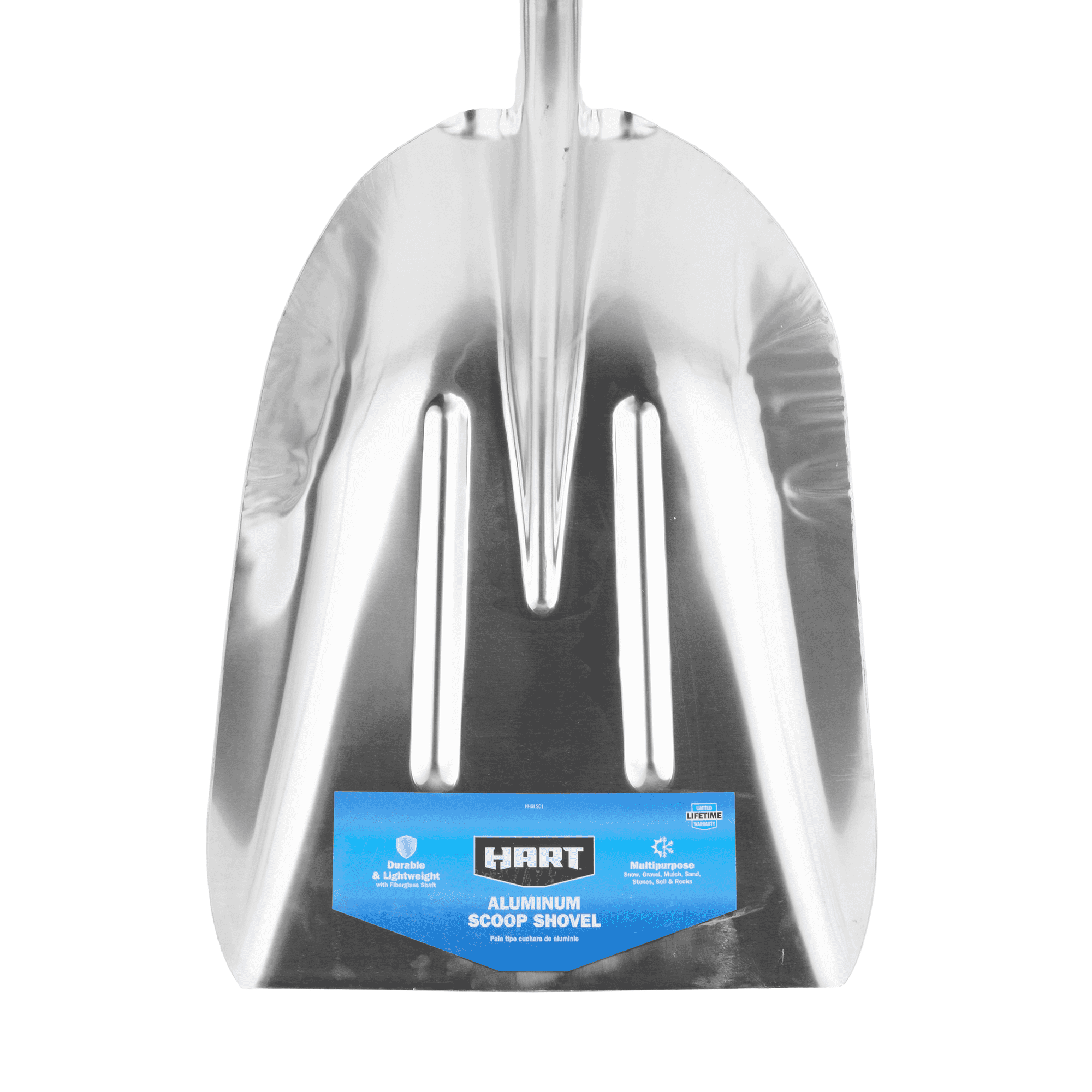 (2 pack) HART Aluminum Scoop Shovel with Fiberglass Shaft and Plastic D Handle