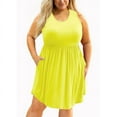 thumbnail image 2 of SDNall Womens Fashion Large Size Solid Color Sleeveless Round Neck Pockets Dresses, 2 of 9