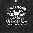 thumbnail image 4 of Inktastic I was Born to be Wild and Free with Wolf and Mountains Women's T-Shirt, 4 of 5