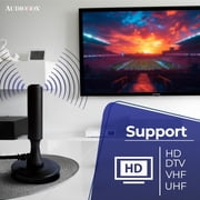 Audiobox ANT-300 Antenna | Crystal-Clear HDTV Powerful Antenna - Supports HD/DTV/VHF/UHF, 1080P/1080i/720p, Magnetic Base, and 25+ Mile Range