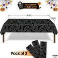 thumbnail image 2 of KatchOn Black Halloween Tablecloth Plastic - 54x90 Inch, Pack of 3 | Bats Halloween Table Cover, Halloween Table Decorations, Black Spooky Halloween Table Cloth Disposable for Halloween Decorations, 2 of 5