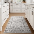 thumbnail image 4 of Rugs for Living Room Area Rug Carpet x Vintage Living Room Rugs for Bedrooms Machine Washable Rug for Dining Room Nusery Floral Distressed Grey Rug, 4 of 7