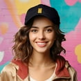 thumbnail image 4 of Dalix Yellow Gummy Embroidered Cotton Dad Hat Baseball Cap Adjustable Womens in Black, 4 of 5