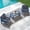 Blue Frame / Grey Cushion, variant on KINGYES 3 Pieces Outdoor Furniture Set, HDPE All Weather Use Conversation Couch Sets,2 Armchairs & 1 Coffee Table for Patio Backyard, Blue Frame with Gray Cushions