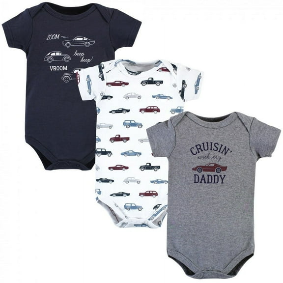 Hudson Baby Infant Boy Cotton Bodysuits, Cars, 0-3 Months