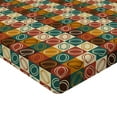 thumbnail image 4 of Ambesonne Geometric Fitted Sheet, Retro Pop Art Squares, Queen Size, Teal Ruby and Apricot, 4 of 5