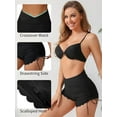 thumbnail image 3 of Charmo Women Scalloped Swim Shorts Drawstring Board Shorts Swimsuit Bottom, 3 of 7