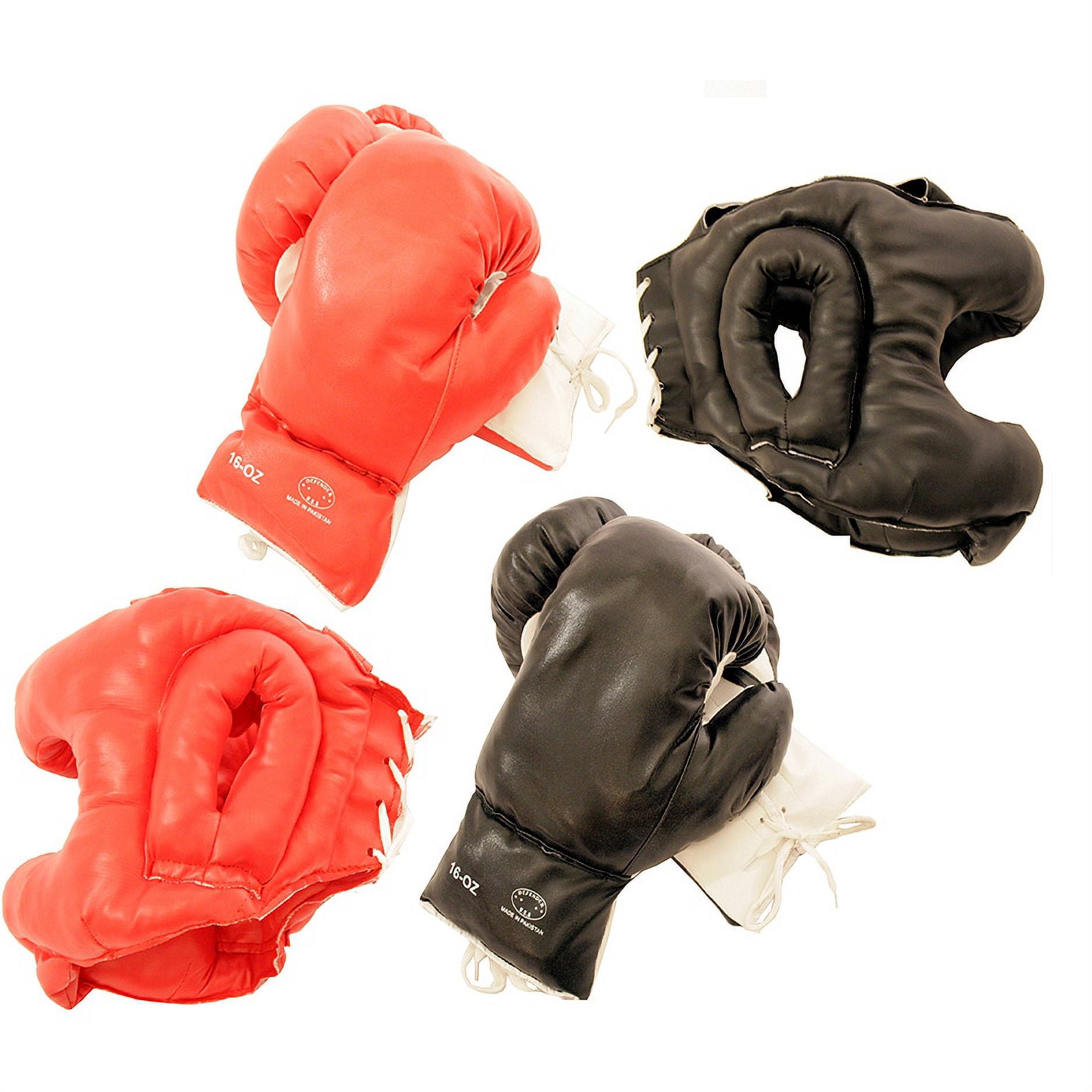 Last Punch Adult PVC Boxing Gloves with Head Gear for Boxing, Black & Red, Adult-sized, 2 Piece
