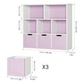 thumbnail image 3 of Homfa Toy Storage Organizer with 3 Movable Drawers, 5 Cube Bookcase for Playroom, Storage Cabinet for Living Room, Pinkish Purple Finish, 3 of 7