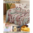 thumbnail image 4 of Pink Floral Sofa Couch Covers for Dog,Washable Sectional Couch Slipcoverfor Loveseat with Tassels,Vintage Birds Plant Leaf Botanical Non Slip Sofa Throw Cover Blanket Large 71''x102'', 4 of 8