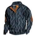 thumbnail image 2 of Sweatshirts for Men 2026 Fall Winter Long Sleeve Patchwork Casual Stand Collar Sweatshirt Mens Pullover Top, 2 of 3