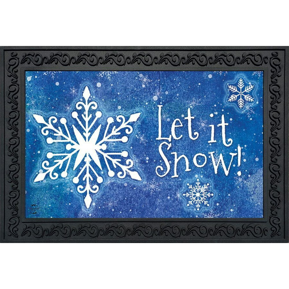 Snowflakes Winter Doormat Let It Snow Indoor Outdoor 18" x 30