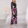 thumbnail image 3 of Lsque Flower Bald Eagle Pattern Long Sleeve Pajama Set for Women - Soft 2-Piece Sleepwear and Loungewear Set with Pockets, Comfy Nightwear-Large, 3 of 7