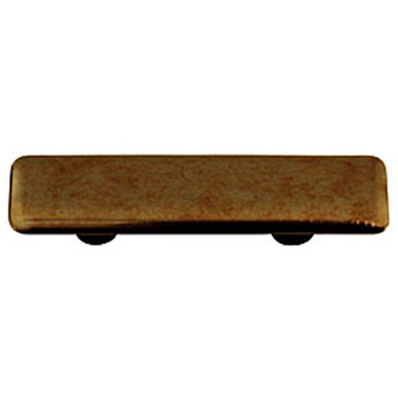 Hot Knobs HK4003-PA Metallic Gold Rectangle Glass Cabinet Pull - Aluminum Post