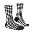 thumbnail image 2 of Goofa Anchor Black Tartan Plaid Printed Men's Crew Socks, Soft Durable Breathable Moisture-Wicking with Odor Control Cotton socks, 2 of 9