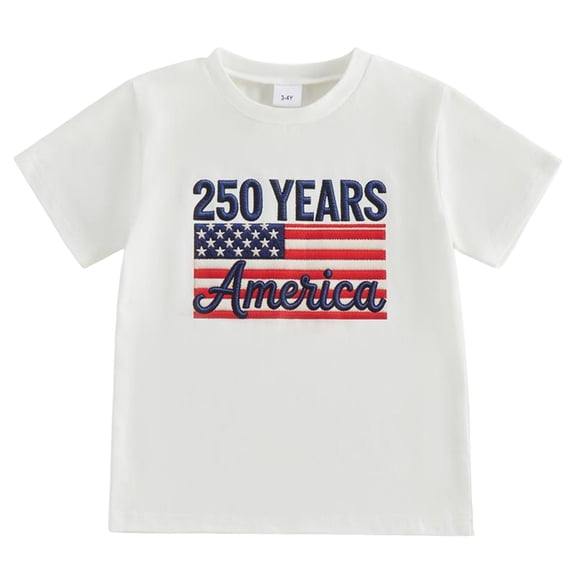 Ulanda Kids 4th of July Shirt USA Flag Clothes Toddler Boys Girls Children Patriotic Tee Tops 1-7 Years (White, 2-3 Years)
