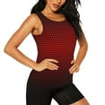 thumbnail image 2 of Bixox Women's Red Geometric Printed Sleeveless Fitness Workout Running Quick-Dry Tank Top, 2 of 7