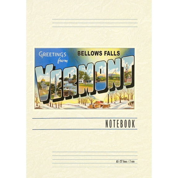 Vintage Lined Notebook Greetings from Bellows Falls, Vermont, (Paperback)