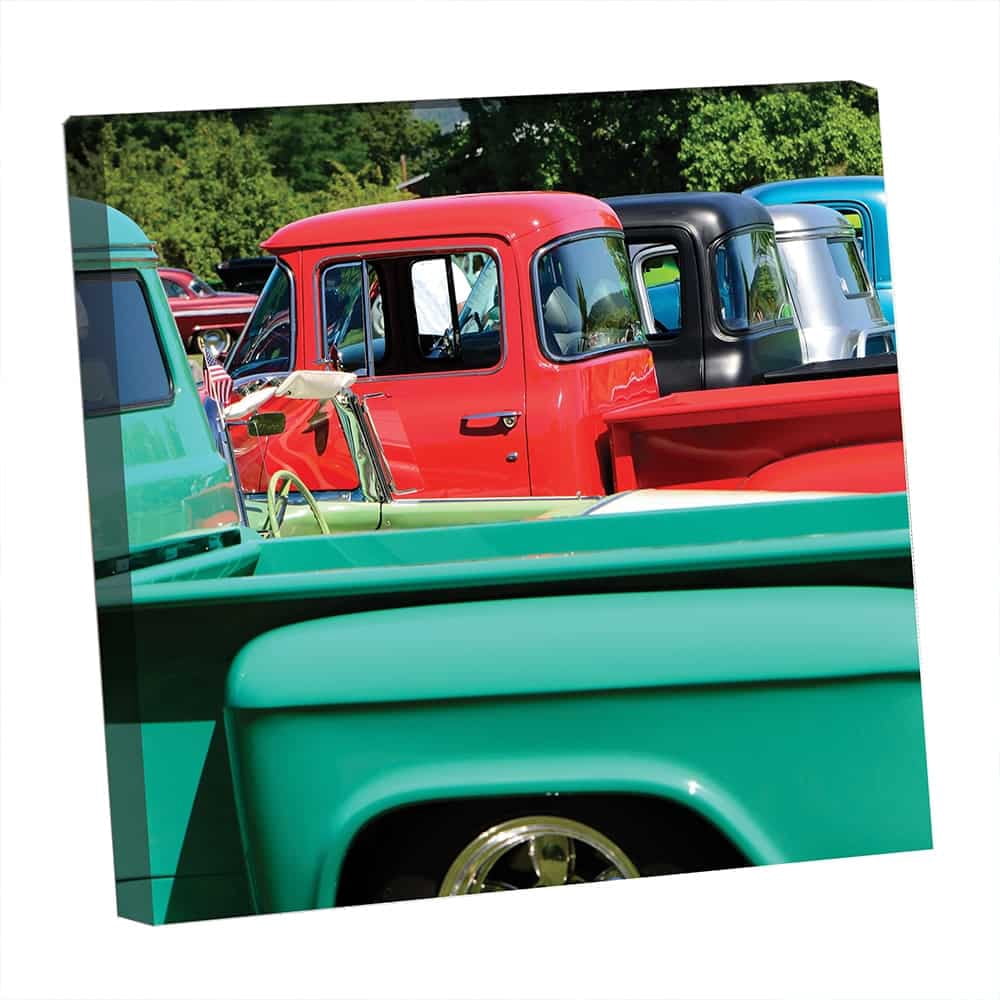 Vintage Trucks Photography-14"x14" Canvas Artwork - Multi-Color 14 x 14