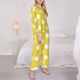 thumbnail image 3 of Sigee Yellow And White Polka Dot for Women’s Pajama Sets Long-Sleeved Pjs Sets for Women 2 piece Sleepwear-XX-Large, 3 of 7