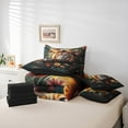 thumbnail image 6 of Feelyou 3D Wildlife Lion Bedding Comforter Set 7pcs for Kids, Tropic Flower Leaves Botanical King Bedding Sets, Kawaii Animal Reversible Bed Sheets, Breathable Home Decor, 6 of 8