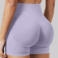 thumbnail image 2 of OSOLU Womens Workout Seamless Scrunch Lifting Shorts High Waist Gym Yoga Shorts Sports Soft Tummy Control Workout Athletic Gym Bottoms Light Purple XL, 2 of 5