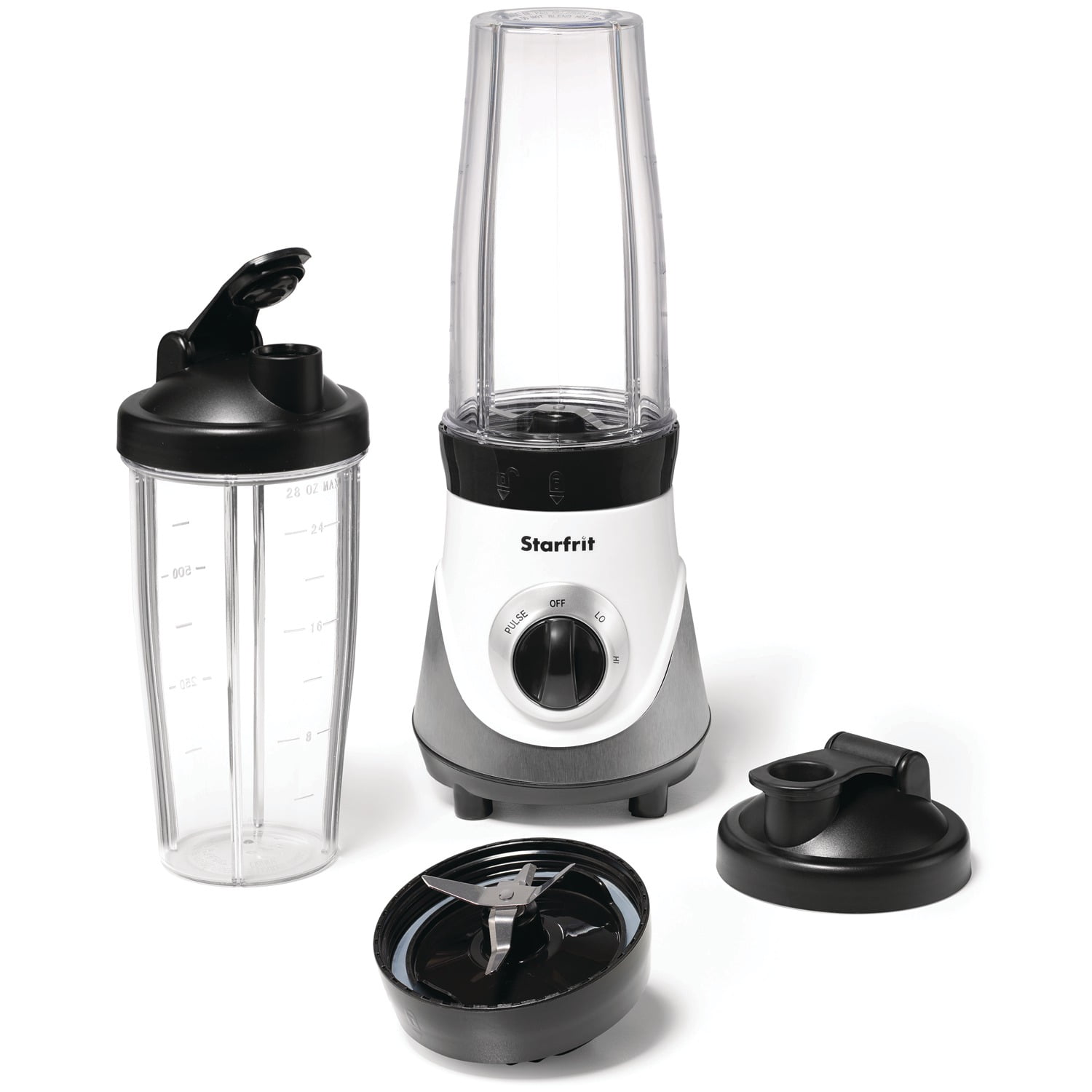 Starfrit 3-Speed 300-Watt Personal Blender with 2 Large 28-Oz. Cups & To-Go Lids, 024300-004-0000