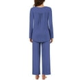thumbnail image 4 of yievot Women's Pajama Set Soft Long Sleeve Top With Pants Solid Color Loungewear Sleepwear Pajamas, 4 of 7