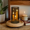 thumbnail image 3 of Clear Acrylic 3 Wick Flickering Flameless LED Candles Battery Operated Realistic Pillar Candles for Home Weddings Parties Decor, 3 of 10