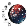 thumbnail image 6 of DouZhe Waterproof Spare Tire Cover, Red White and Blue Stars Prints Adjustable Wheel Covers Fit for Jeep Trailer RV SUV Car, 15 inch, 6 of 7