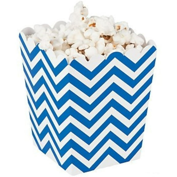 Mini Blue Chevron Popcorn Boxes(2 units)