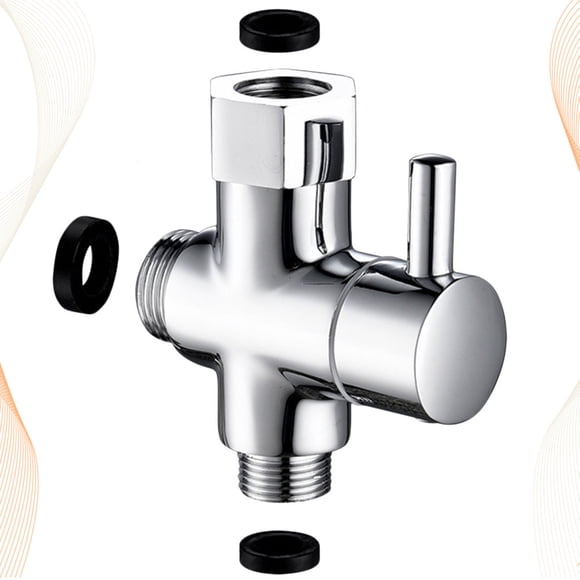 AURARMLET Diverter Valve For Toilet Water Diverter Valve Silver Chromeplate Easy Operation For Homeowners 1Pack