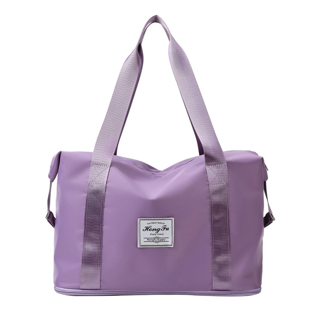 Weekender Carry On Tote Overnight Bag for Women Travel Duffle with Purple