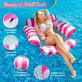 thumbnail image 3 of Teblint Pool Floats, Upgraded 4-in-1 Inflatable Water Hammock, Pool Toys for Adults, Portable Floating Lounger for Pool, Beach, Capacity 220 lbs, Pink, 3 of 12