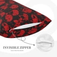 thumbnail image 3 of Sikiie Red Skulls Print Plush Pillow Cover, Wrinkle-proof and Stain-resistant Pillow Protector without Pillow Core, Home Decoration-20"x30", 3 of 6