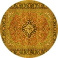 thumbnail image 1 of Ahgly Company Indoor Round Persian Yellow Traditional Area Rugs, 6' Round, 1 of 4