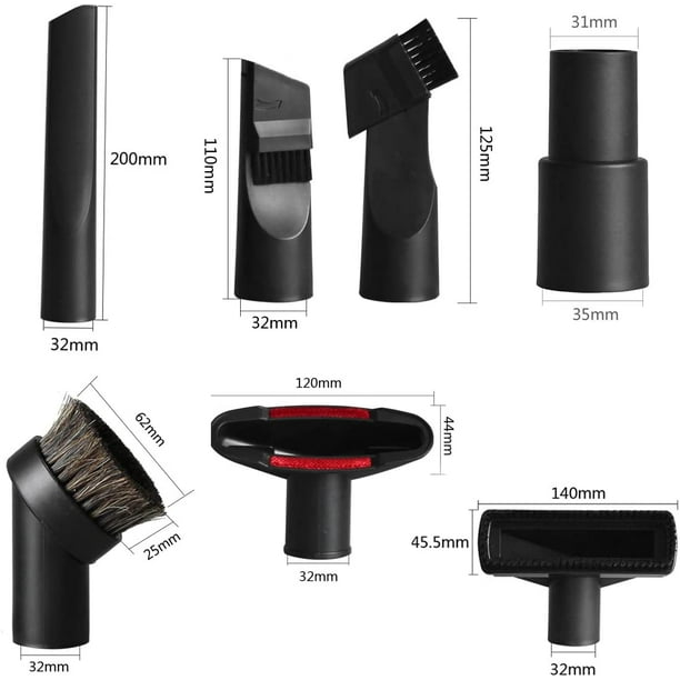 6 Pièces Accessoires pour Aspirateur, Convient aux Aspirateurs de Calibre  32 mm et 35 mm, pour Embout Aspirateur Karcher, Rowenta, Hoover, Xoiture,  Bosch, Miele 