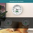 thumbnail image 3 of Modern Wall Clocks, Analog Clock Light Sensor/LED Time Display/LCD Time Date and Temperature Display, Battery Operated, 12 Inch Wall Clock Silent Non-Ticking Analog Classic for Office, Home, Gym, Sch, 3 of 7