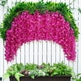 thumbnail image 4 of tzyudk Artificial Wisteria Vine Dark Purple Hanging Flowers for Ceiling Decor Wedding Party Home Garden Decoration Plastic Watermelon Red, 4 of 6