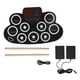 thumbnail image 1 of Juego de batería electrónica, altavoz doble recargable por USB, almohadilla de práctica de batería enrollable para niños, color blanco, 1 of 14