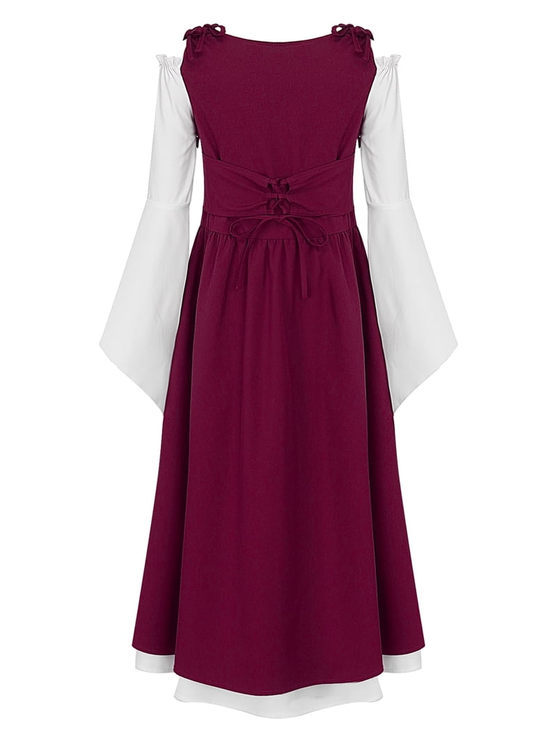 inhzoy Renaissance Dress for Girls Medieval Princess Costume Retro Lace-up Maxi Dress Halloween Dress up Burgundy 6 - Walmart.com inhzoy Renaissance Dress for Girls Medieval Princess Costume Retro Lace-up Maxi Dress Halloween Dress up Burgundy 6 - Walmart.com