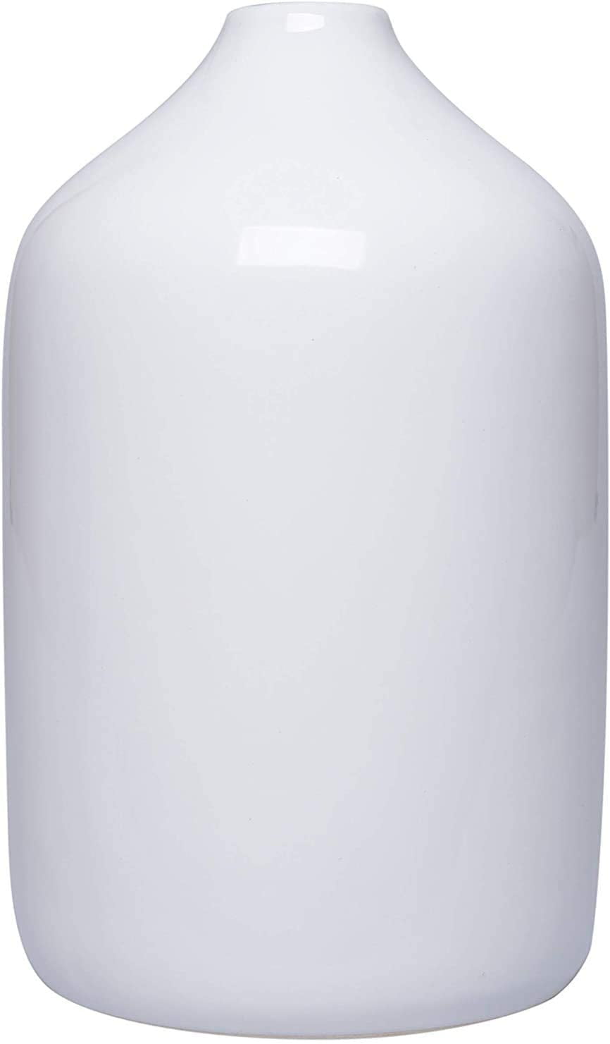 Hosley 8 Inch High Traditional White Ceramic Vase