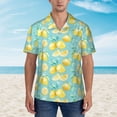 thumbnail image 4 of Lsque Yellow Lemon pattern Hawaiian Shirt for Men, Unisex Summer Beach Casual Short Sleeve Button Down Shirts-Small, 4 of 9