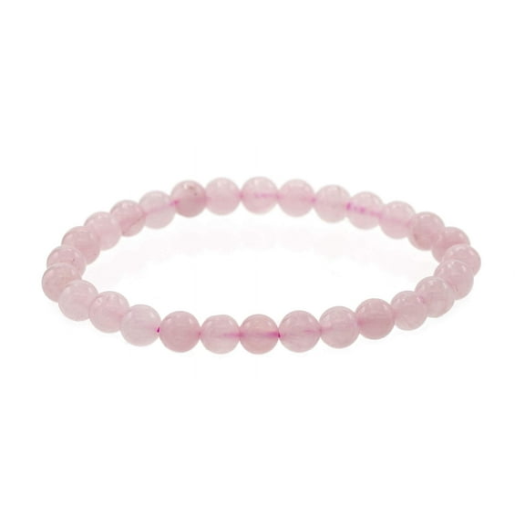 LTC Designs 6mm Round Rose Quartz Stretch Bracelet, 7", for Adults