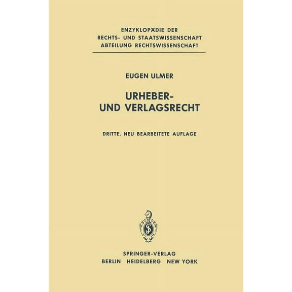 Urheber- Und Verlagsrecht, (Paperback)