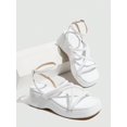 thumbnail image 3 of Women's Breathable Open Toe Platform Sandals With Ankle Strap And Buckle, Casual Student Sandals For Summer, 3 of 4